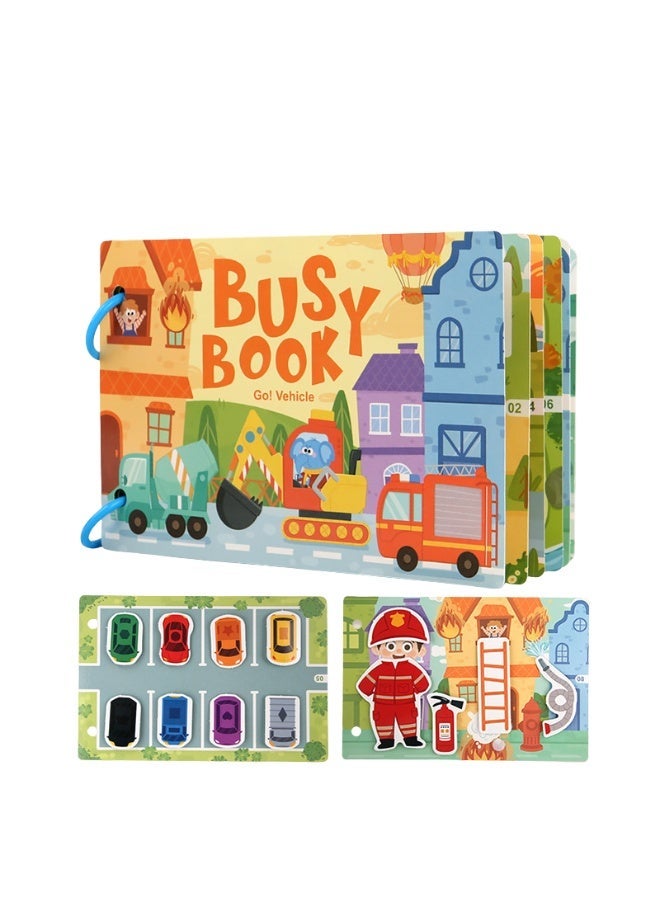 MTL Montessori Busy Book for Babies – Early Learning Quiet Book Educational Matching Toy for Kids (Vehicle) - Image 1